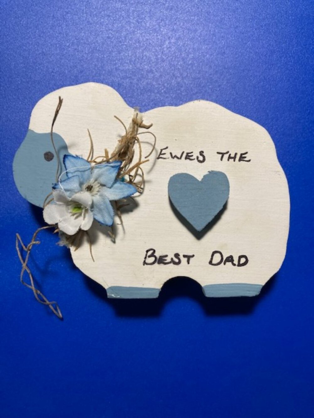 FATHER'S DAY EWES THE BEST DAD WOODEN SHEEP FIGURINE
